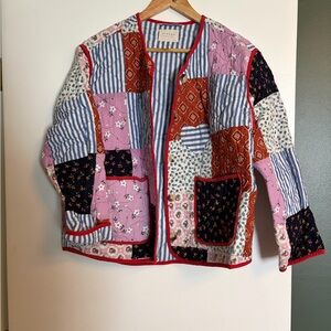 Sissel Edelbo Patchwork Quilted Jacket - Pink, Navy, Rust